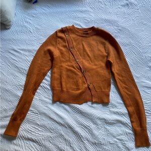 Orange Button-Up Women's Sweater